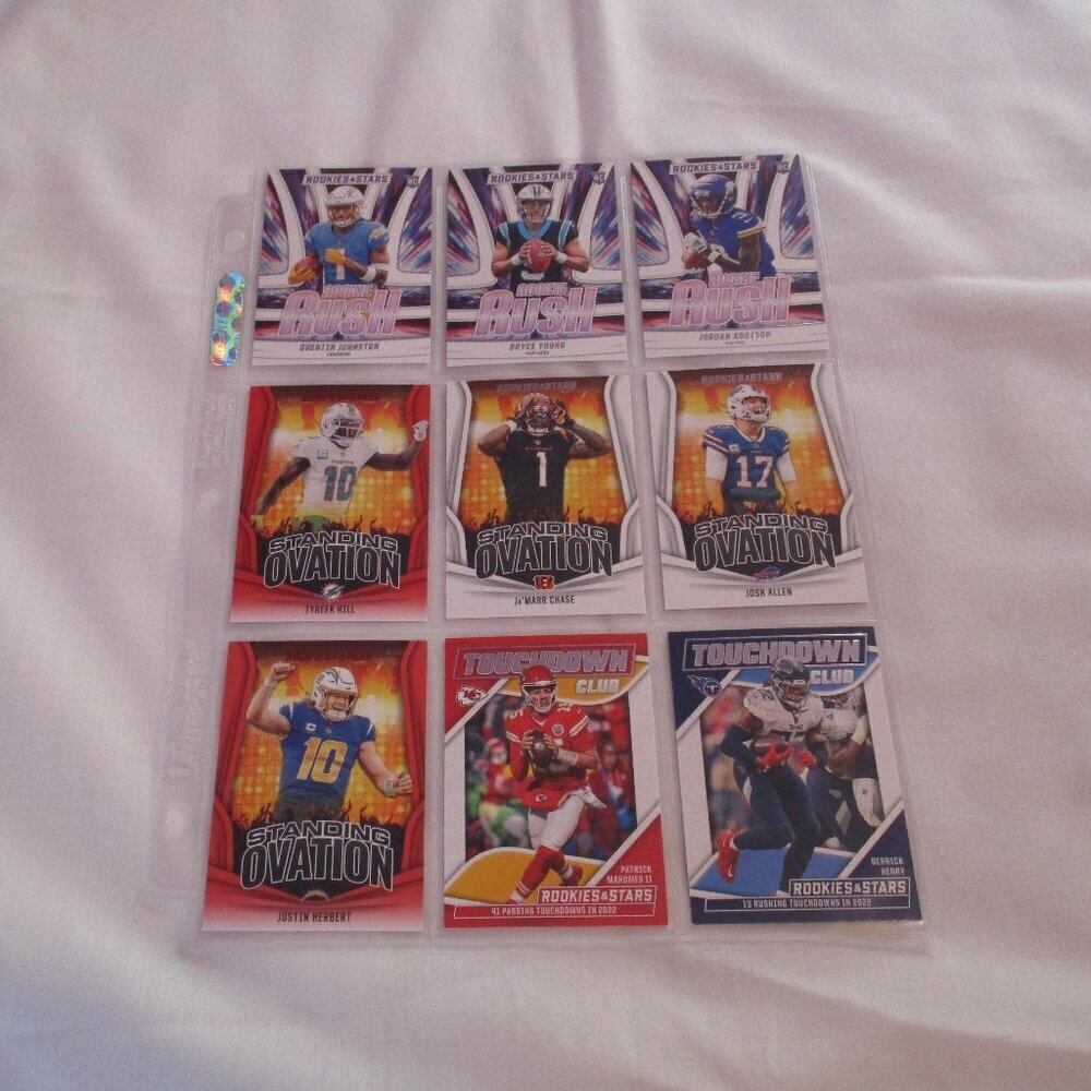 (9) Card Lot NFL Football INSERTS MIXED